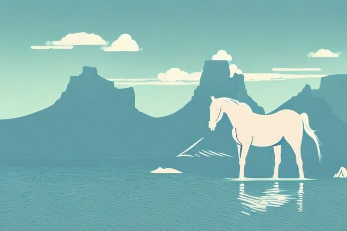 A fjord horse in a scenic landscape of cape town