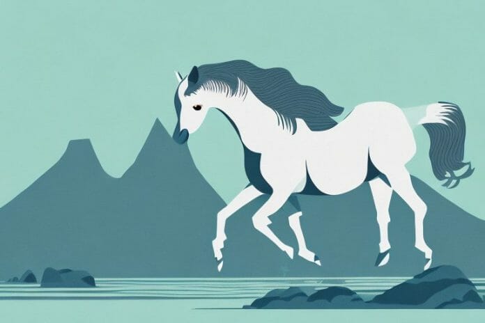 A fjord horse in its natural environment in north west