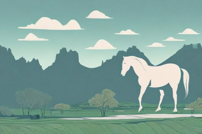 A fjord horse in a scenic landscape of somerset west