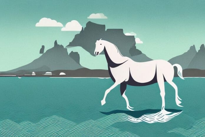 A fjord horse in its natural habitat in simon's town