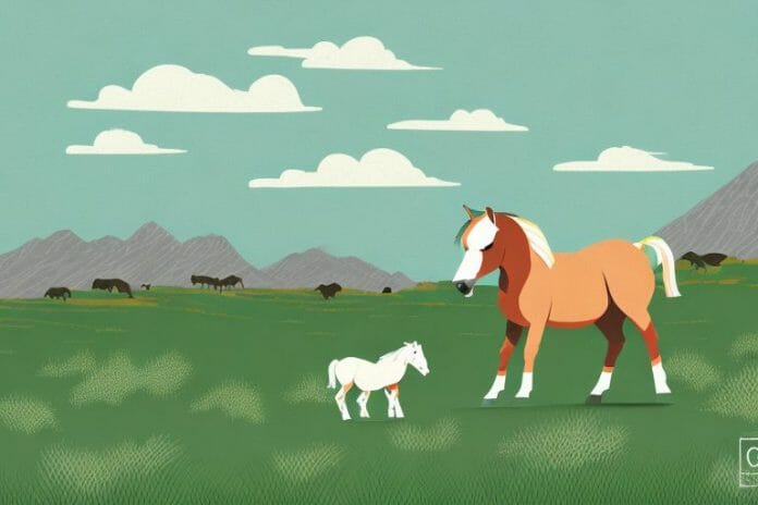 A connemara pony in a rural landscape of east london