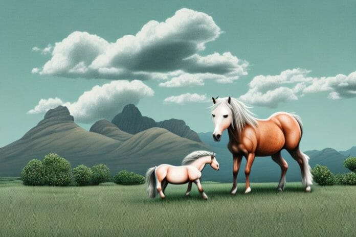 A connemara pony in a rural south african landscape