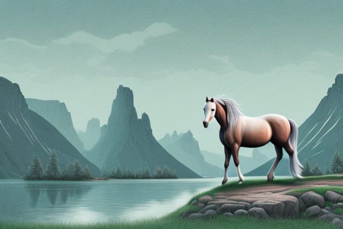 A fjord horse in a postmasburg landscape