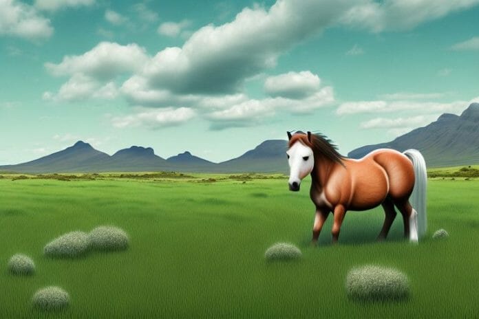 A connemara pony in a rural setting