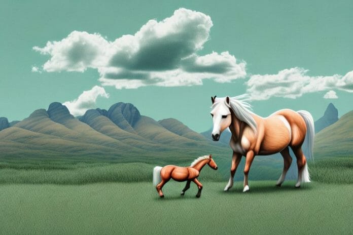 A connemara pony in a rural south african landscape