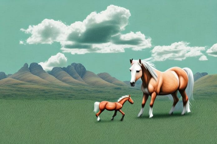 A connemara pony in a rural south african landscape