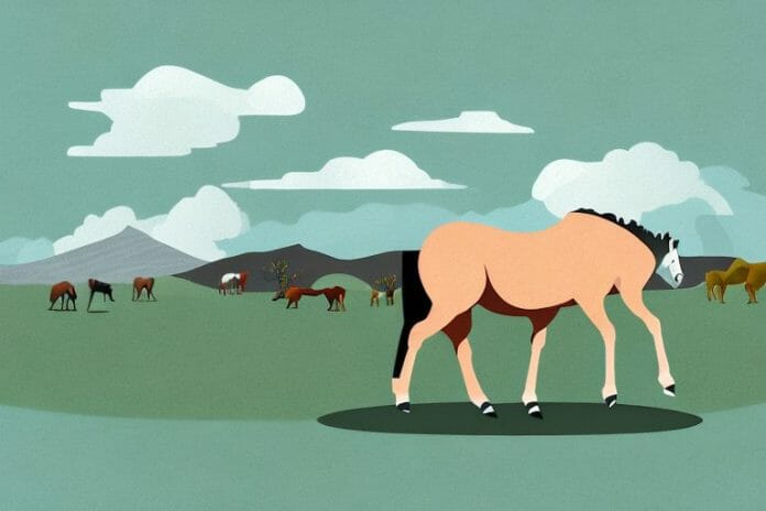A connemara pony in an oudtshoorn landscape