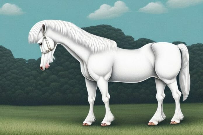 An american cream draft horse in a rural setting in durban