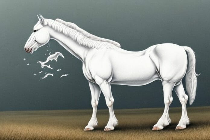 An american cream draft horse in a rural setting in kwamashu