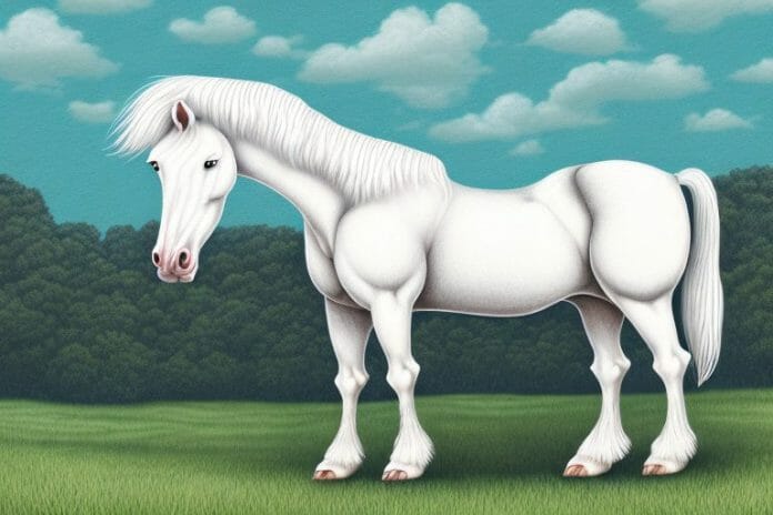 An american cream draft horse in a rural setting in port shepstone