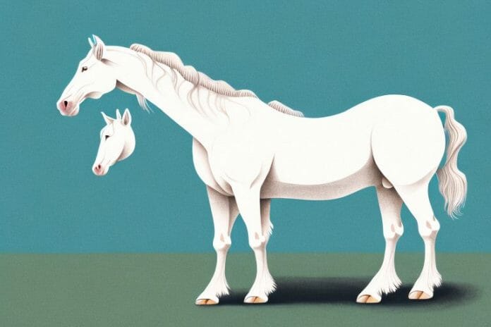 A majestic american cream draft horse in a south african landscape