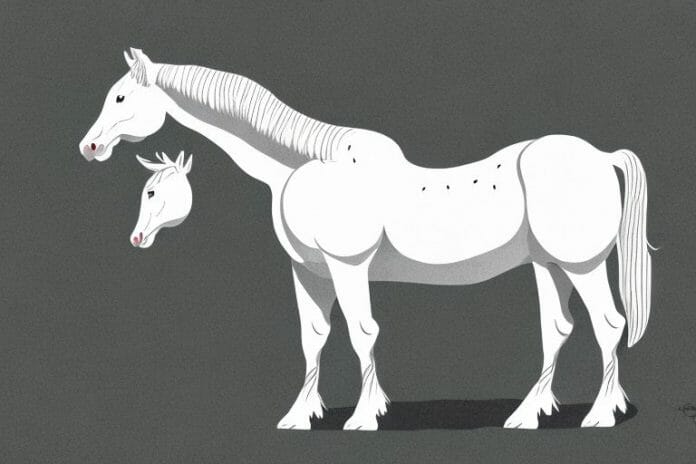 An american cream draft horse in a rural setting in grahamstown