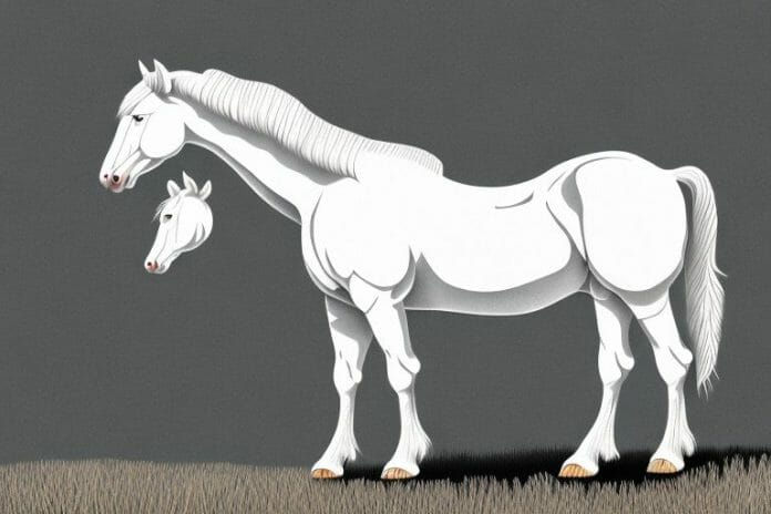 An american cream draft horse in a rural setting in kroonstad