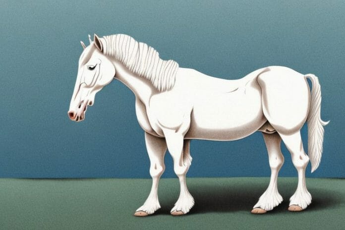 An american cream draft horse in a rural setting in johannesburg