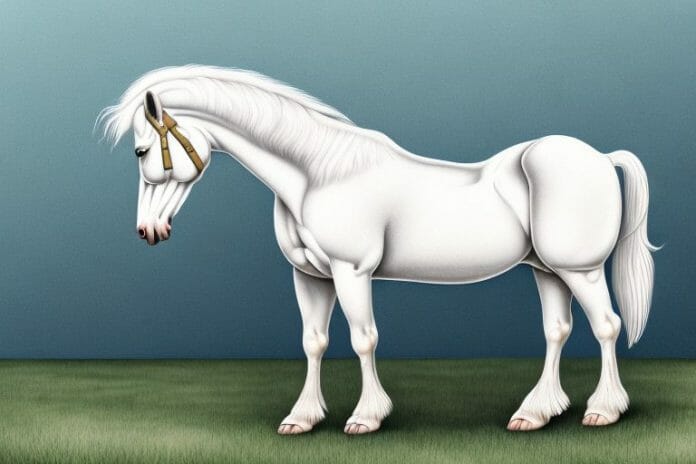 A beautiful american cream draft horse in a rural setting in randburg