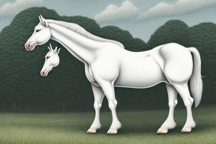 An american cream draft horse in a rural setting in louis trichardt