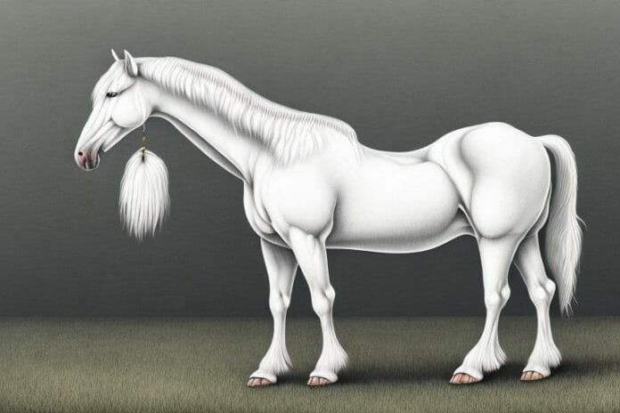 An american cream draft horse in a rural setting in krugersdorp