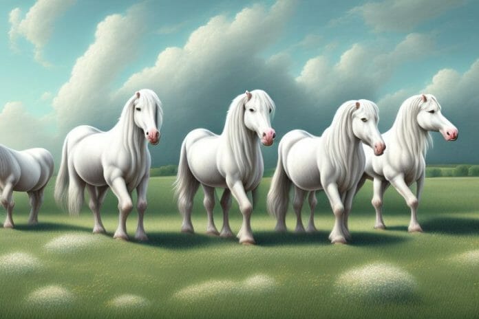 A lichtenburg landscape featuring a herd of american cream draft horses