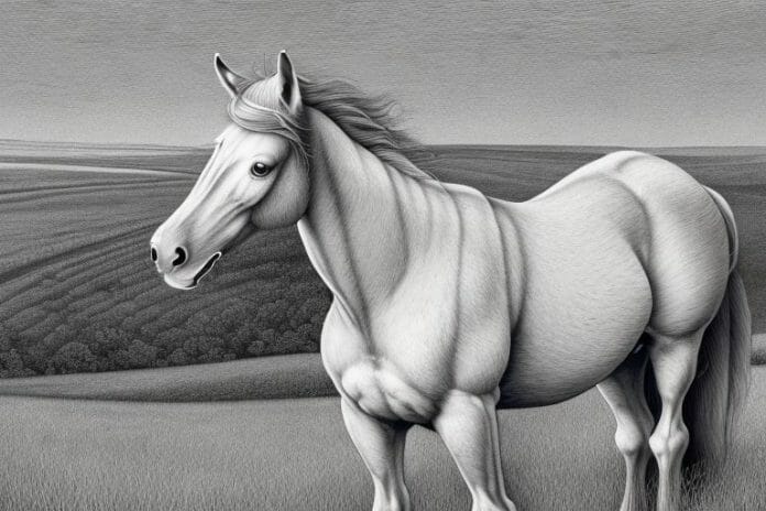 An irish draught horse in a rural setting in empangeni