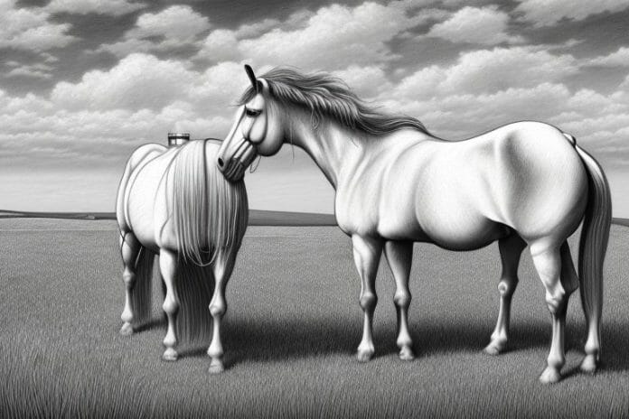 An irish draught horse in a field in ballito