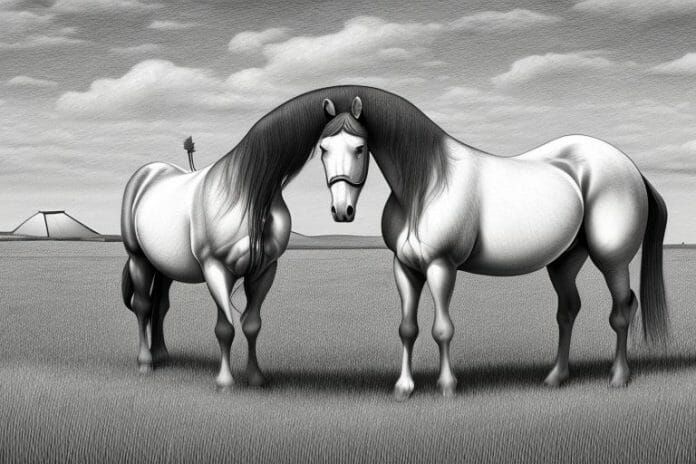 An irish draught horse in a field in richards bay