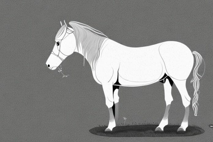 An irish draught horse in a pasture in butterworth