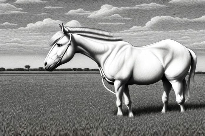 An irish draught horse in a field in bloemfontein