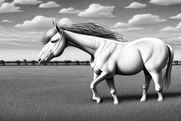 An irish draught horse in a field in welkom