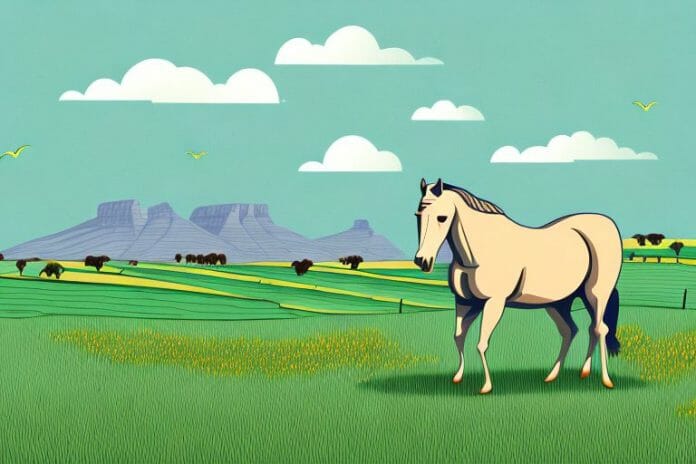 A horse in a field