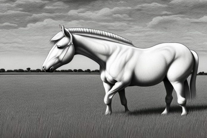 An irish draught horse in a field in gauteng