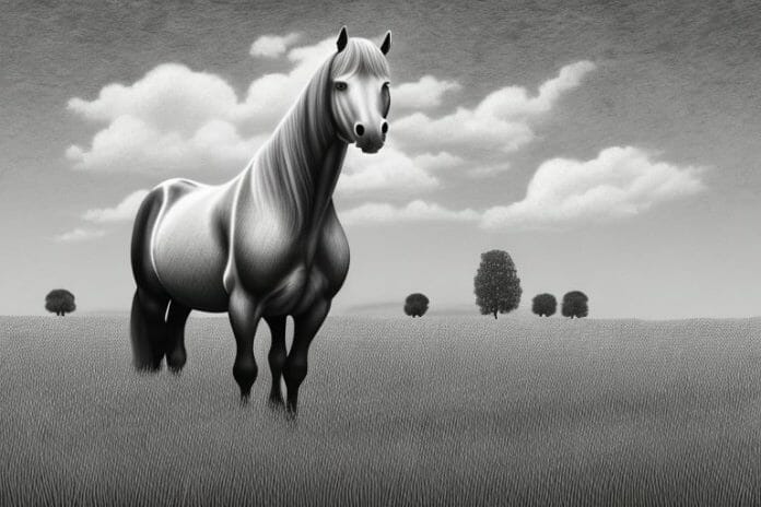 An irish draught horse standing in a field in johannesburg