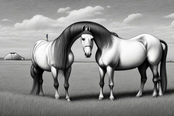 An irish draught horse in a field in pretoria