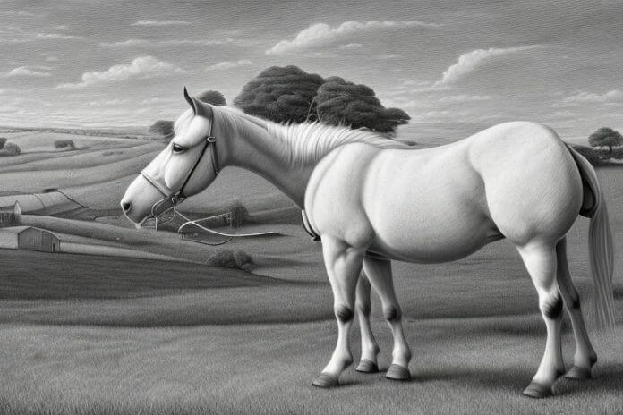 An irish draught horse in a rural setting in randburg