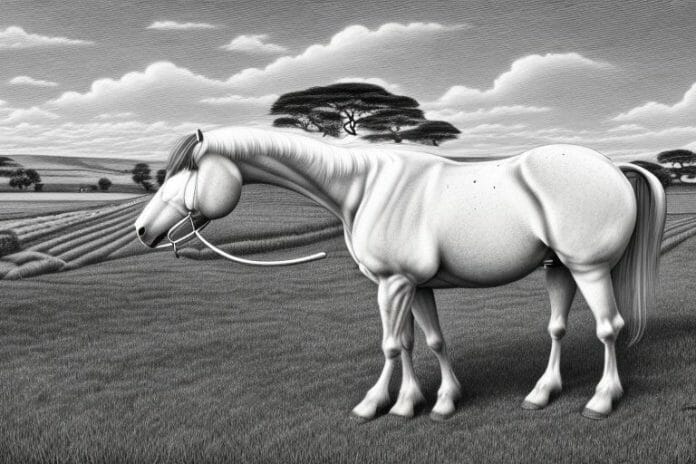 An irish draught horse in a rural setting in thohoyandou