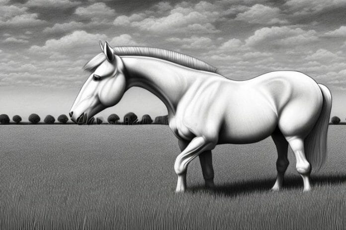 An irish draught horse in a field in polokwane