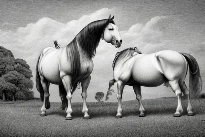 An irish draught horse in a rural setting in louis trichardt