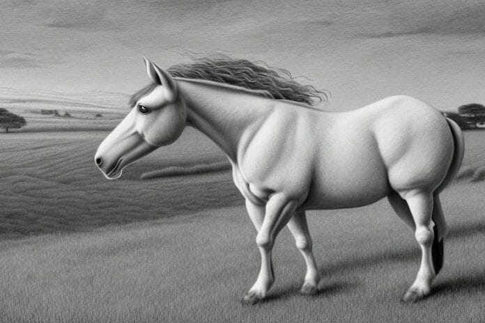 An irish draught horse in a rural setting in nelspruit