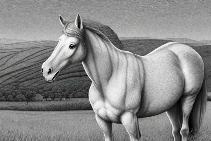 An irish draught horse in a rural setting in barberton