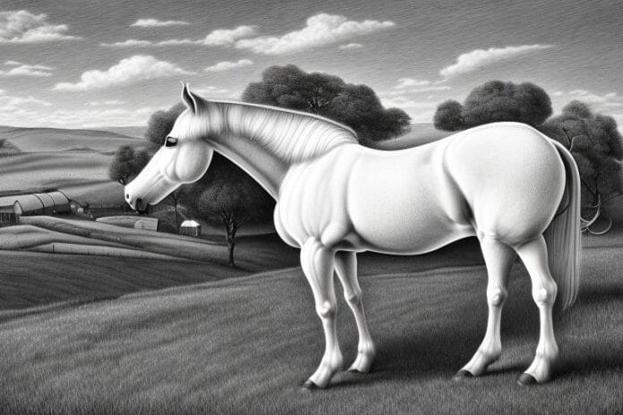 An irish draught horse in a rural setting in lydenburg