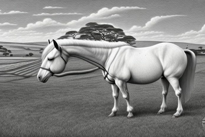 An irish draught horse in a rural setting in kimberley