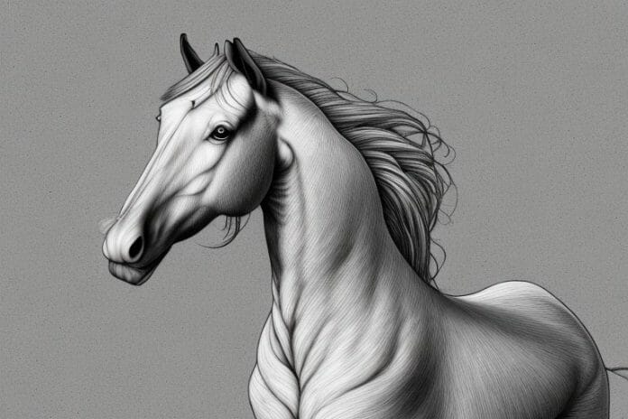 A majestic irish draught horse in a rural setting in the northern cape