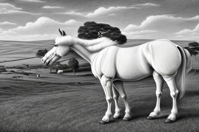 An irish draught horse in a rural setting in kathu
