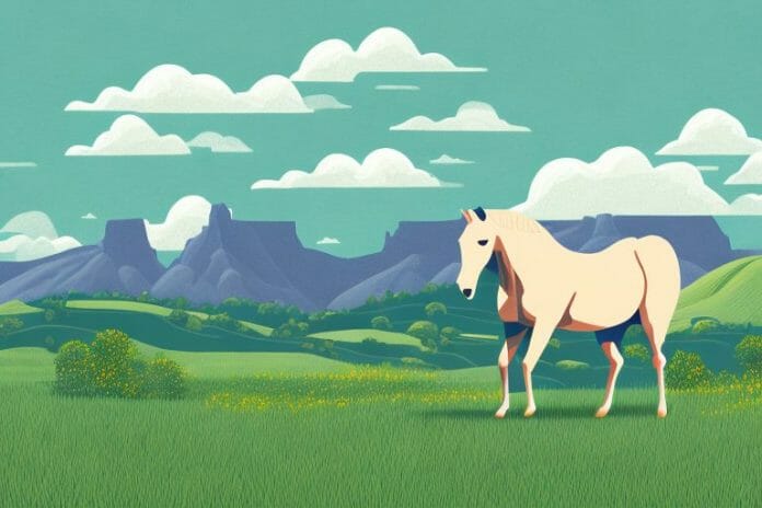 A horse in a field