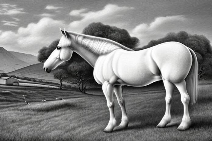 An irish draught horse in a rural setting in hartswater