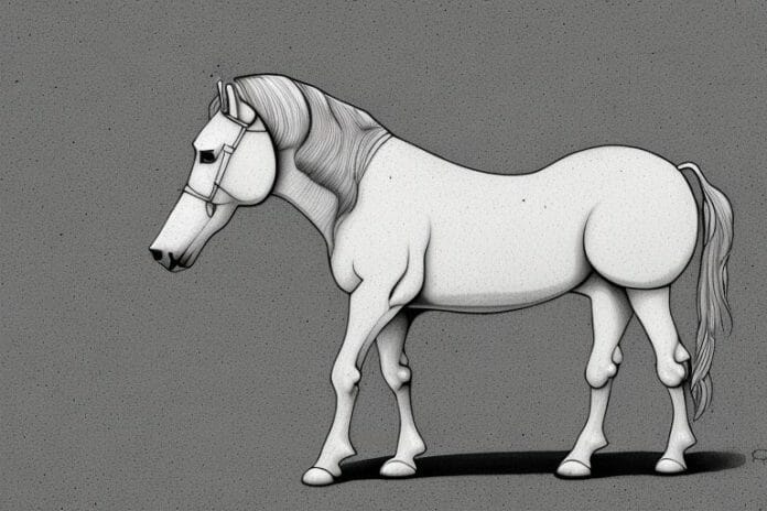 An irish draught horse in a rural setting in stilfontein