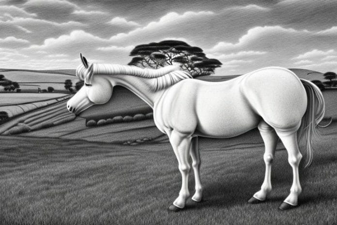 An irish draught horse in a rural setting in mogwase