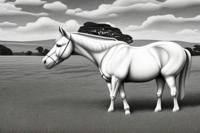 An irish draught horse in a field in knysna