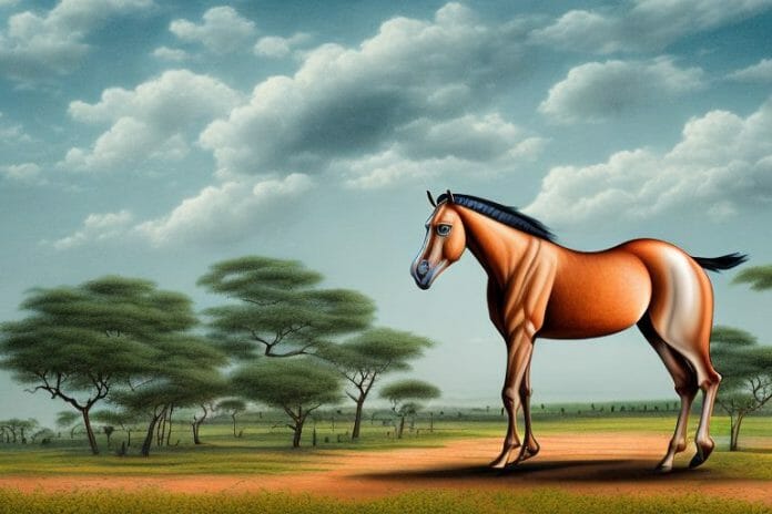 A marwari horse in a rural landscape in kwamashu