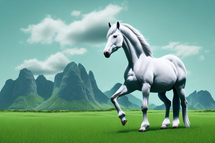 A majestic fjord horse standing in a grassy field in mabopane