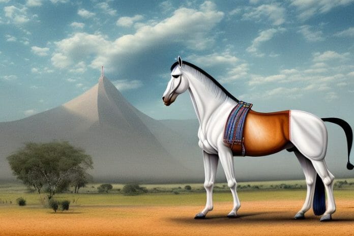 A marwari horse in a rural setting in aliwal north